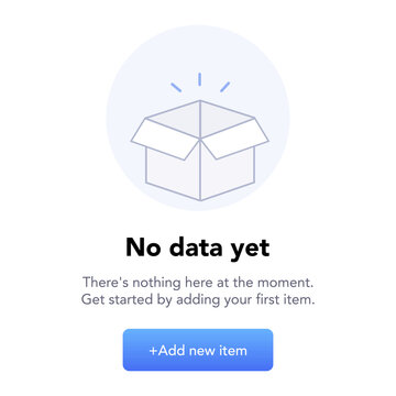 No data empty state placeholder UI. vector illustration