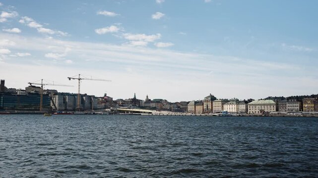 Wide shot of slussen in Stockholm