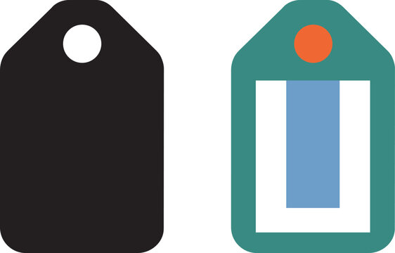 Shopping tags with geometric shapes and flat design style with items geometric shape with tag