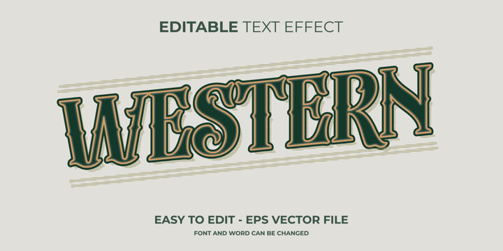 Western editable text effect, Victorian text style
