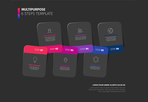 Modern 6 Steps Infographic Template for Business Presentations