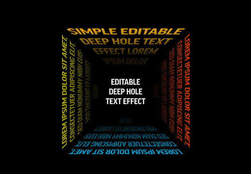 Deep Hole 3D Typography Editable Text Effect Template