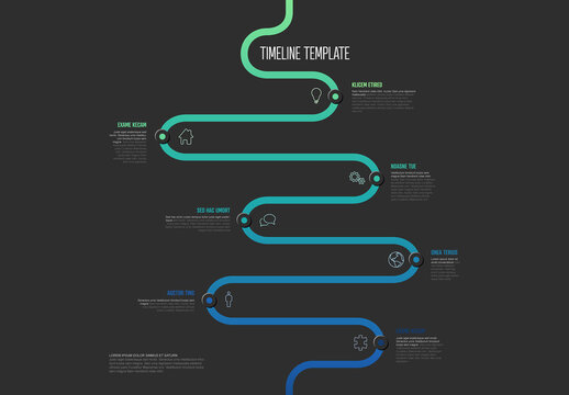 Modern Winding Infographic Timeline Template with Gradient Path