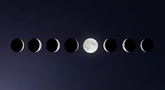 Phases of the Moon Cycle.