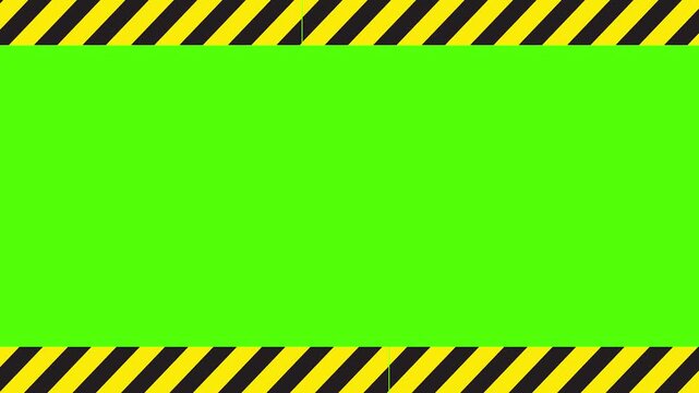 Caution Zone: A visually striking safety design element with alternating black and yellow stripes, creating a bold, eye-catching border against a vibrant green backdrop.