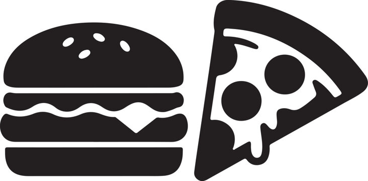 Fast food icon representing quick meals burgers fries takeaway snacks and restaurant service concept