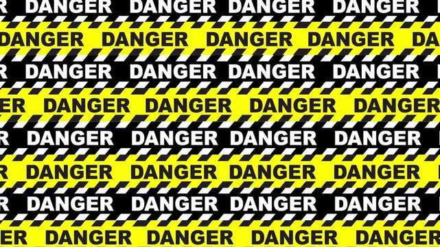 Danger Zone: A stark, eye-catching composition featuring repeated Danger alerts across a yellow and black striped caution pattern, visually reinforcing the sense of hazard and warning.