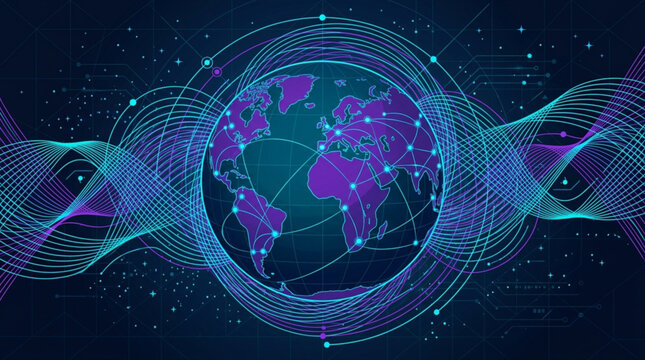 Globe Earth Digital Network Connection.