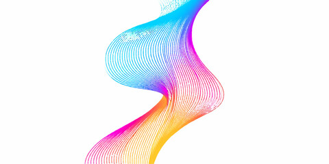 Fototapeta premium An abstract colorful wave background featuring a flowing rainbow swirl design with pink and purple smoke patterns in a vibrant vector art illustration