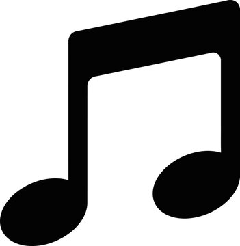 Large black eighth note musical symbol on transparent background