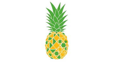 Obraz premium vibrant geometric pineapple illustration for tropical summer branding and fresh fruit marketing