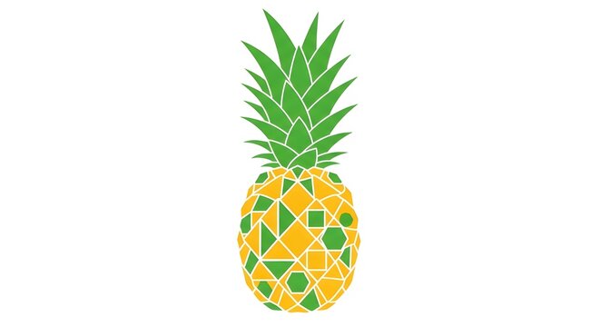 vibrant geometric pineapple illustration for tropical summer branding and fresh fruit marketing