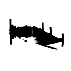 Obraz premium Abstract Black Ink Splatter on White Background - Grunge Texture