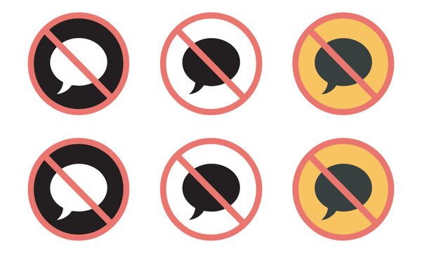 No message vector icon, message not allowed symbol isolated on transparent background, communication restriction sign, chat blocked notification graphic, editable flat design illustration.