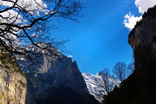 the famous swiss lauterbrunnen valley