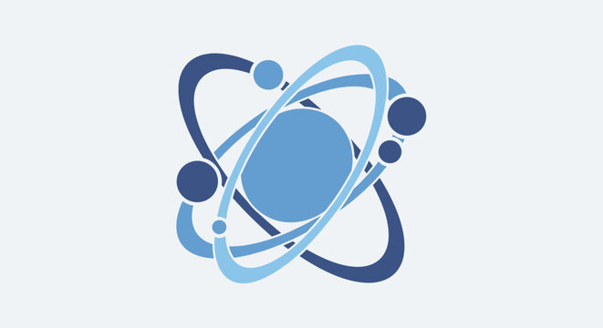 Atom Model with Electron Orbits.