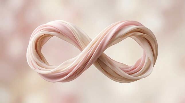 Infinity shape made of soft fabric, endless mother love concept