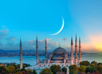 Naklejka premium The Sultanahmet Mosque (Blue Mosque) - Istanbul, Turkey