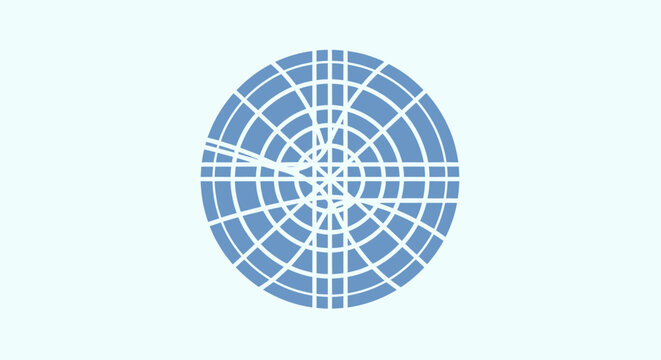 Blue Circular Grid Pattern Design Element.