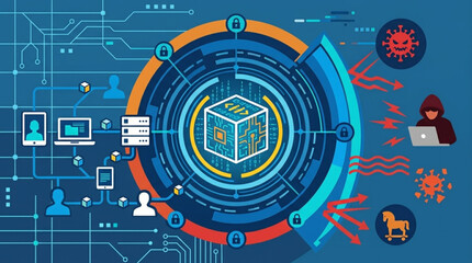 Digital Cyber Security Network Protection Concept. © alfa