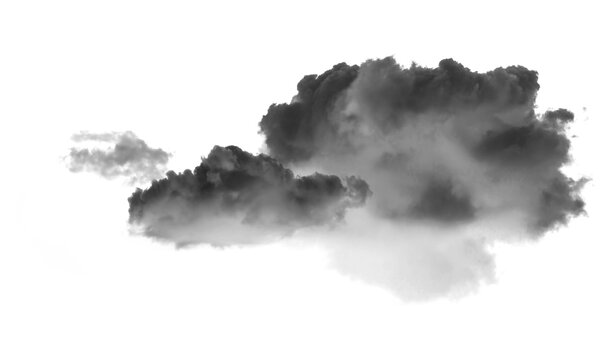 Dark stormy cloud isolated on transparent background, atmospheric weather element