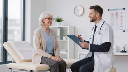 Obraz premium Medical consultation with senior woman and doctor
