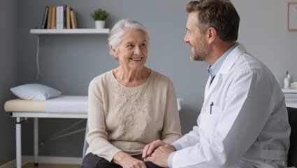 Obraz premium Medical consultation with senior woman and doctor