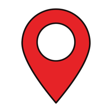 Red location pin icon symbol marker map pointer navigation