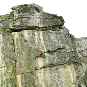 Ancient Limestone Rock Formation Isolated on Transparent Background PNG Element