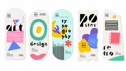 Vibrant Retro Abstract Designs: Art, Typography, Poster, Retro Styles Vector Illustration © mutiara