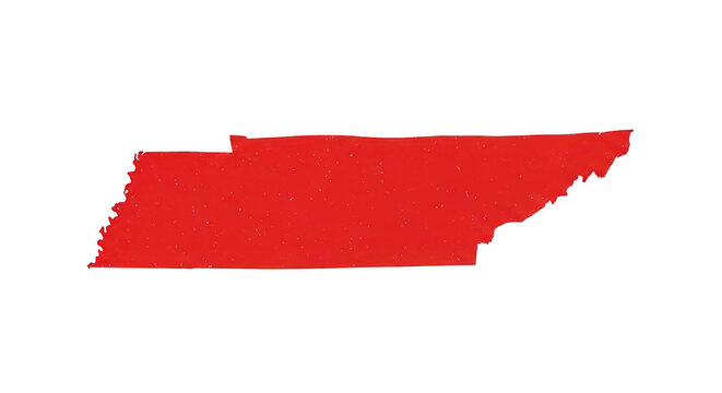 Red outline map of tennessee state shape