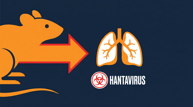 Hantavirus Transmission Flat Vector Mouse To Human Lung Infection Warning Illustration