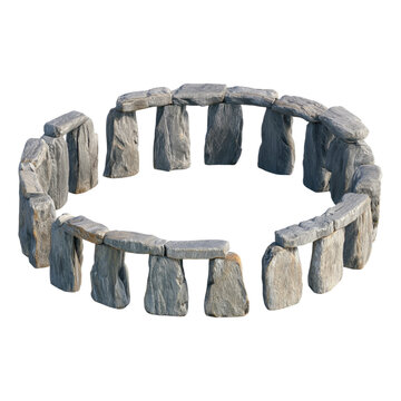 Stonehenge circle isolated on transparent background PNG element