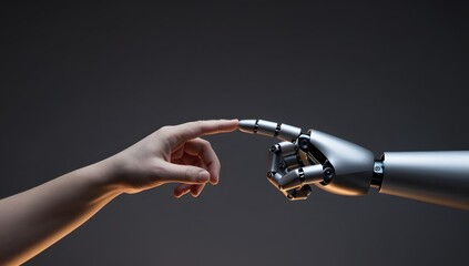 Naklejka premium Ai Robot Hand Human Medical Illustration