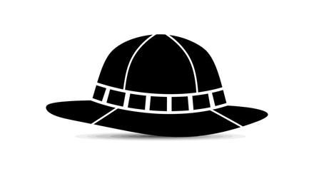 Fototapeta premium Black Boonie Hat with White Trim.