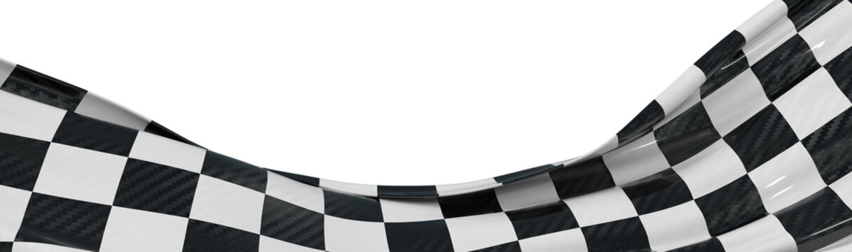 Dynamic image of a checkered flag waving against a white backdrop. Perfect for race, sport, win, and success concepts.