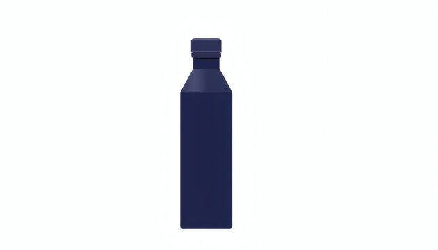 Navy blue metal water bottle isolated