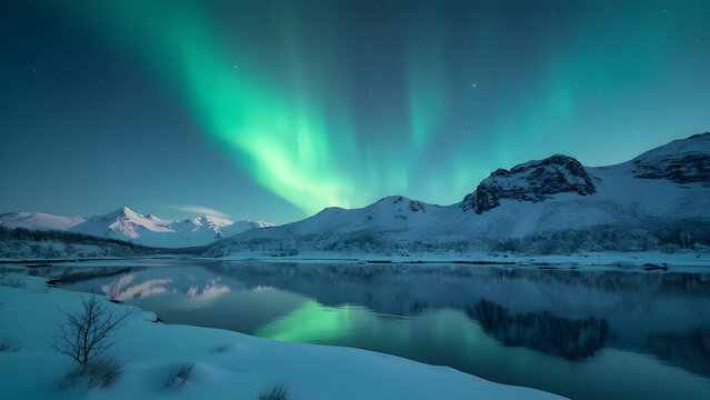 Northern Lights beauty in frozen tundra. Stunning Arctic landscapes and auroras. Experience nature's light show in the wilderness. Best places to see the Northern Lights.