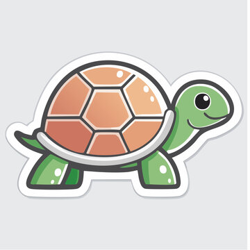 Cute Cartoon Turtle Sticker