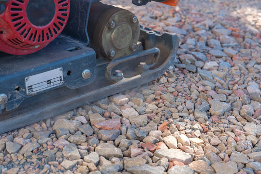 Construction compactor close-up