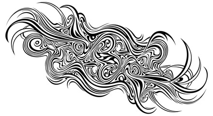 Fototapeta premium Abstract Swirling Tribal Pattern with Fluid Organic Lines.