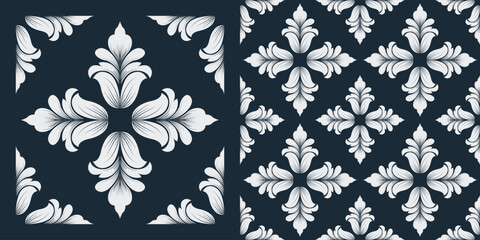 Elegant Damask Floral Seamless Pattern For Textile Prints © Graypixelworks