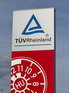 Germany, Sinzig, May 02. 2026, T&Uuml;V Rheinland AG sign, an internationally active, independent testing service provider