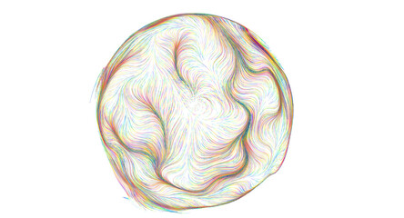 Abstract artwork featuring swirling colorful lines forming a unique shape against white b © vegefox.com