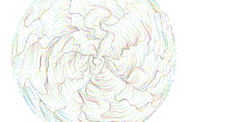 Unique artistic abstract pattern of colorful lines swirling on white, evoking creativity © vegefox.com