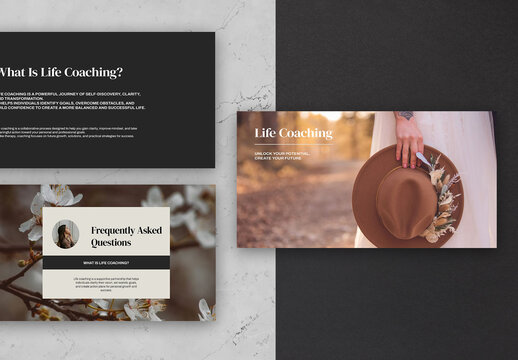 Brown Black Beige Elegant Minimal Life Coaching Digital Presentation Layout