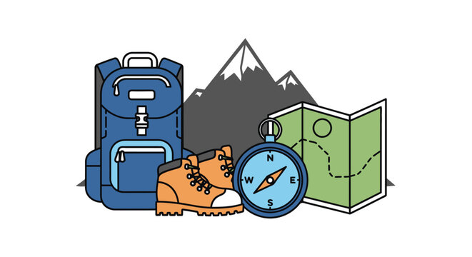 Hiking Backpack and Gear Accessories.