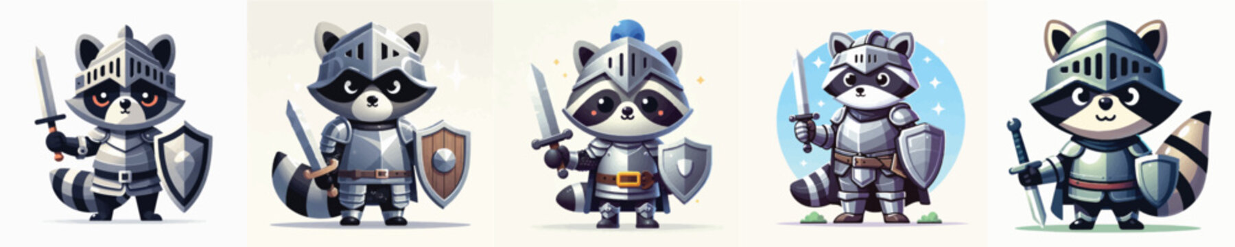 vector of raccoon knight