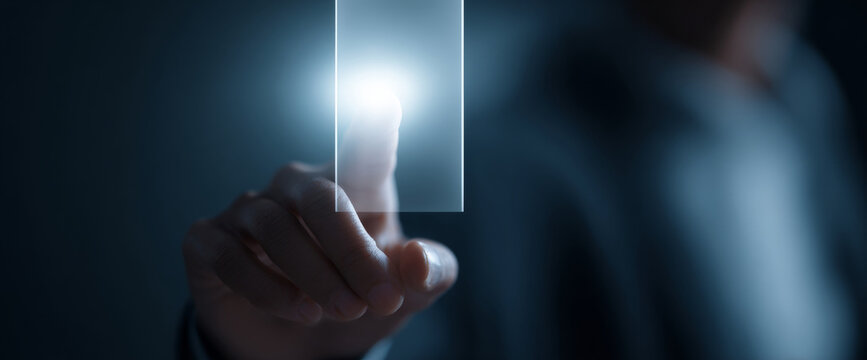Person Interacting with Virtual Interface