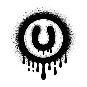 Black and white illustration of a power outage symbol with paint splatters and drips